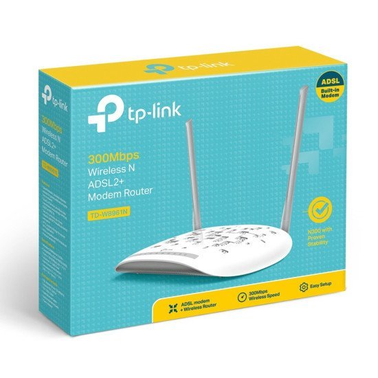 Tp-Link Modem/Router Td-W8961N, Adsl2+ Annexa, Wi-Fi 300Mbps, Ver. 4.0