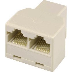 Powertech Αντάπτορας Rj45 (F) Σε 2X Rj45 (F) Cab-N128, Λευκό