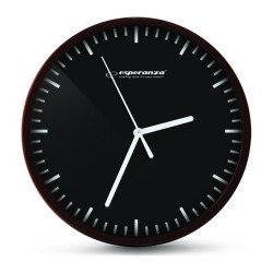 Esperanza Ρολόι Τοίχου Budapest Ehc010K, 20Cm, Μαύρο-Όψη Ξύλου
