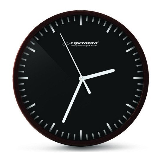 Esperanza Ρολόι Τοίχου Budapest Ehc010K, 20Cm, Μαύρο-Όψη Ξύλου Esperanza Ρολόι Τοίχου Budapest Ehc010K, 20Cm, Μαύρο-Όψη Ξύλου