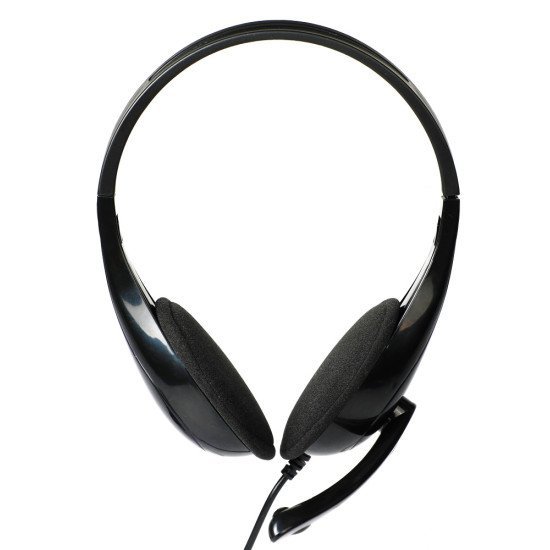 Powertech Headphones Με Μικρόφωνο Pt-734 105Db, 40Mm, 3.5Mm, 1.8M, Μαύρο