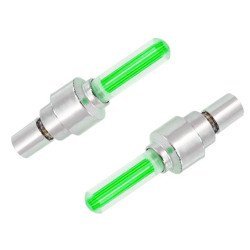 Καπάκι Βαλβίδας Ποδηλάτου Ag304B, Led, 6.5Cm, 2Τμχ, Πράσινο