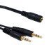 Powertech Καλώδιο 3.5Mm Σε 2X 3.5Mm Cab-J028, 0.20M, Μαύρο