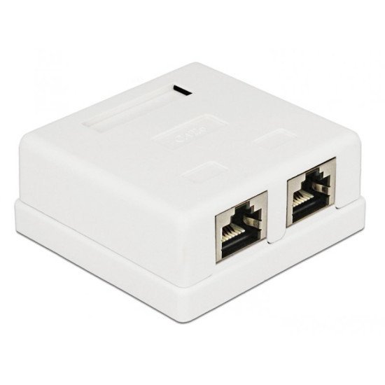 Powertech Επιτοίχια Πρίζα Δικτύου Cab-N130, 2 Θυρών, Cat.6 Utp, Λευκή Powertech Επιτοίχια Πρίζα Δικτύου Cab-N130, 2 Θυρών, Cat.6 Utp, Λευκή