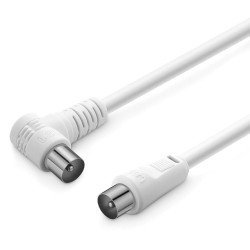 Powertech Καλώδιο Κεραίας Cab-V029, Αρσενικό, Γωνιακό 90°, 1.5M, Λευκό