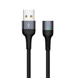 Powertech Καλώδιο Usb 2.0 Pt-757, Μαγνητικό, 1M, Μαύρο