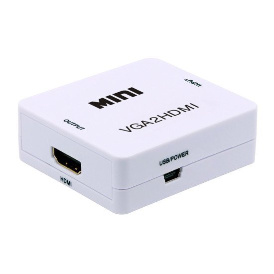 Powertech Video Converter Vga & 3.5Mm Audio Σε Hdmi Cab-H107, Full Hd Powertech Video Converter Vga & 3.5Mm Audio Σε Hdmi Cab-H107, Full Hd