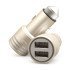 Powertech Φορτιστής Αυτοκινήτου Pt-758, 2X Usb, 2.1A, Χρυσός