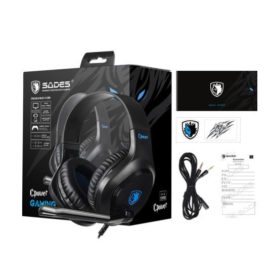 Sades Gaming Headset Cpower Sa-716-Bl, Multiplatform, 3.5Mm