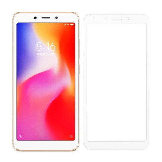 Powertech Tempered Glass 5D Full Glue Για Xiaomi Redmi 6/6A, White Powertech Tempered Glass 5D Full Glue Για Xiaomi Redmi 6/6A, White