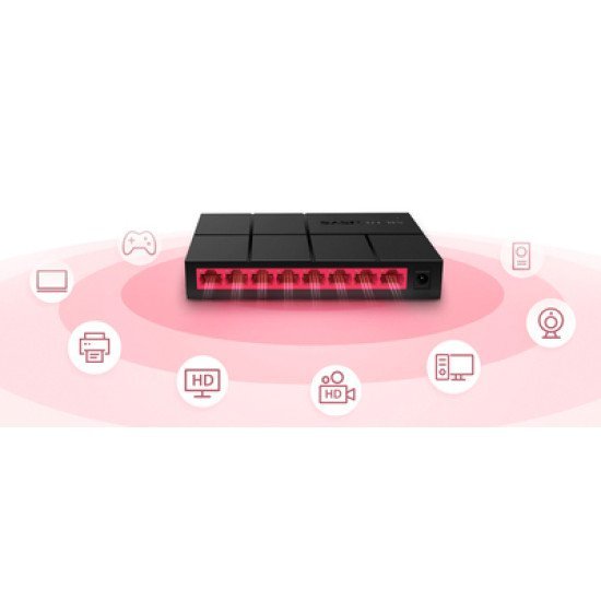 Mercusys Desktop Switch Ms108G, 8X 10/100/1000 Mbps, Ver. 1 Mercusys Desktop Switch Ms108G, 8X 10/100/1000 Mbps, Ver. 1