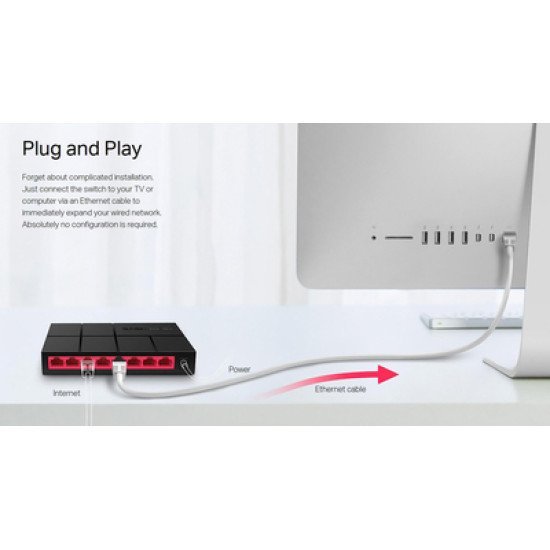 Mercusys Desktop Switch Ms108G, 8X 10/100/1000 Mbps, Ver. 1 Mercusys Desktop Switch Ms108G, 8X 10/100/1000 Mbps, Ver. 1