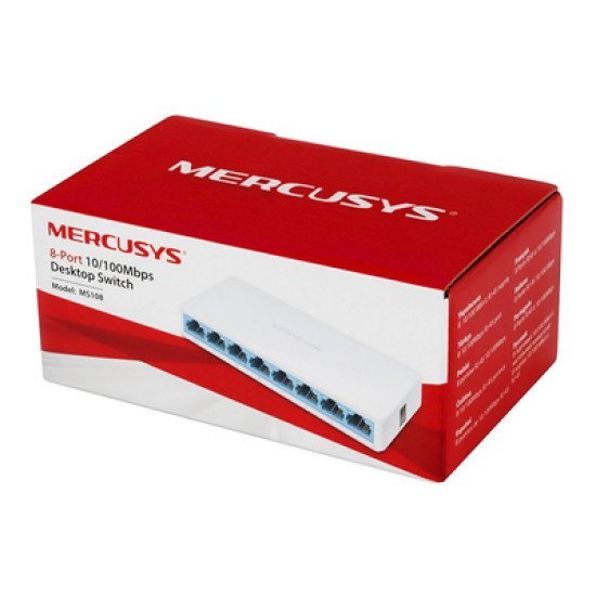 Mercusys Desktop Switch Ms108, 8X 10/100 Mbps, Ver. 2 Mercusys Desktop Switch Ms108, 8X 10/100 Mbps, Ver. 2
