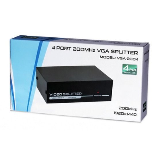 Powertech Vga Splitter Cab-G030, 1 Σε 4 Συσκευές, 1920X1440Px, 200Mhz Powertech Vga Splitter Cab-G030, 1 Σε 4 Συσκευές, 1920X1440Px, 200Mhz