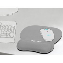 Delock Mousepad 12698 Με Στήριγμα Καρπού, 245X206 Mm, Γκρι