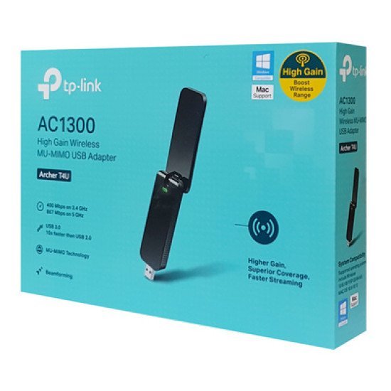 Tp-Link Wireless Usb Adapter Archer-T4U, Ac1300, Dual Band, Ver. 3.2 Tp-Link Wireless Usb Adapter Archer-T4U, Ac1300, Dual Band, Ver. 3.2