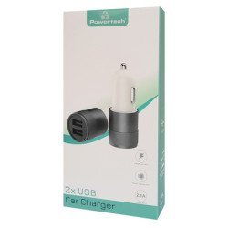 Powertech Φορτιστής Αυτοκινήτου Pt-798, 2X Usb, 2.1A, Γκρι