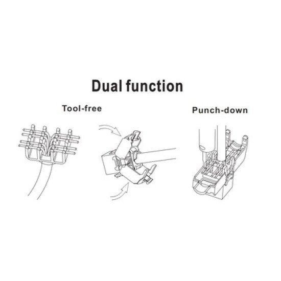 Powertech Keystone Module Rj45 Female Cab-N150, Cat.6Α Utp 180°, Μαύρο Powertech Keystone Module Rj45 Female Cab-N150, Cat.6Α Utp 180°, Μαύρο
