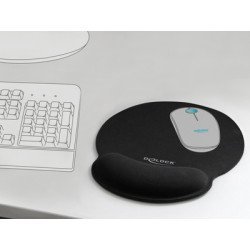 Delock Mousepad 12559 Με Στήριγμα Καρπού, 252 X 227Mm, Μαύρο
