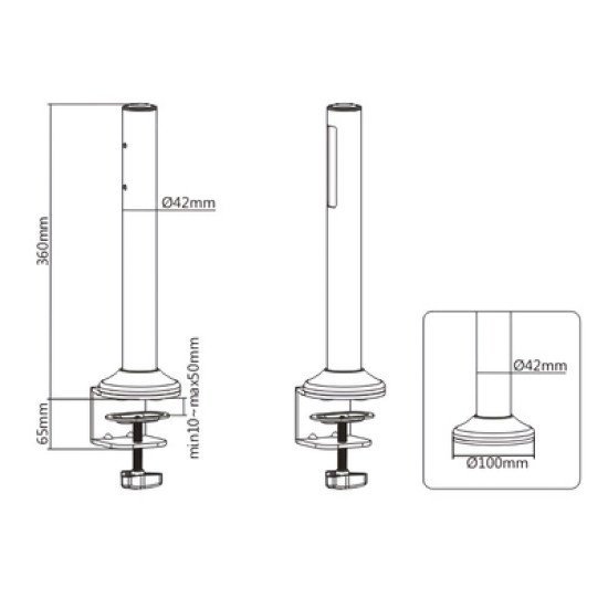 Brateck 2X Βάσεις Στήριξης Πάνελ Sw02-3, Sw Series, Για Γραφείο