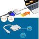 Powertech Αντάπτορας Usb Type-C Σε Vga + Hdmi 4K Pth-041, Ασημί