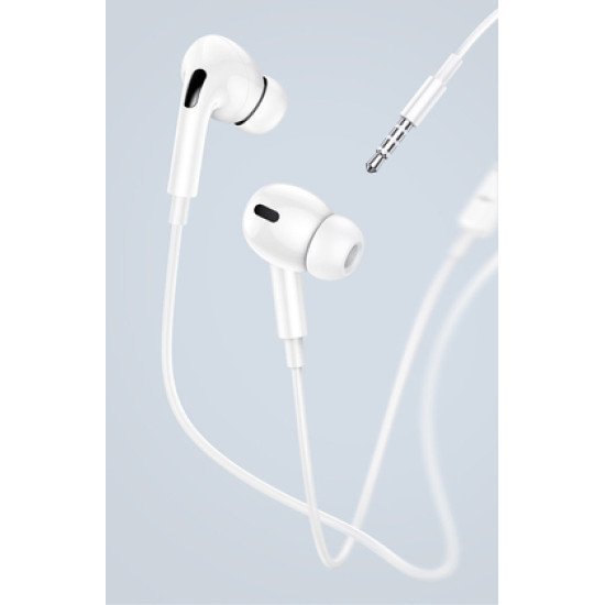 Usams Earphones Με Μικρόφωνο Ep-41, 3.5Mm, 10Mm, 1.2M, Λευκά