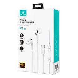 Usams Earphones Με Μικρόφωνο Ep-41, Usb Type-C, 10Mm, 1.2M, Λευκά