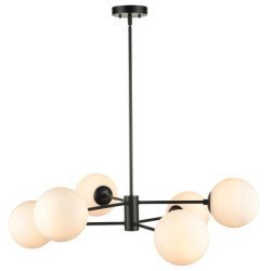 Powertech Πολύφωτο Φωτιστικό Οροφής Hll-0023, 6X E27, Μεταλλικό, Μαύρο