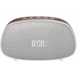 YISON ξυπνητήρι WS-1, bluetooth 5.0, 2x 5W, ένδειξη ώρας, AM/FM, ασημί