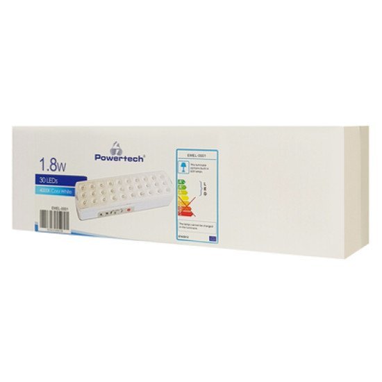 Powertech Led Φωτιστικό Εκτάκτου Ανάγκης Emel-0001, 1800Mah, Λευκό Powertech Led Φωτιστικό Εκτάκτου Ανάγκης Emel-0001, 1800Mah, Λευκό