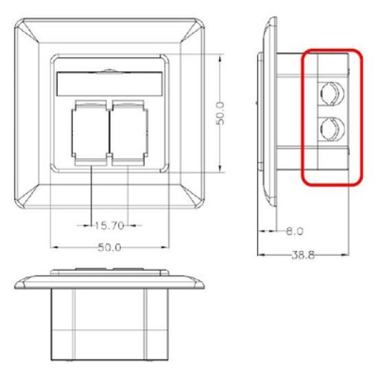 Goobay Επιτοίχια Πρίζα Cat 6A 68572, 2X Rj45, 80X80Mm, Λευκή Goobay Επιτοίχια Πρίζα Cat 6A 68572, 2X Rj45, 80X80Mm, Λευκή