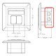 Goobay Επιτοίχια Πρίζα Cat 6A 68572, 2X Rj45, 80X80Mm, Λευκή Goobay Επιτοίχια Πρίζα Cat 6A 68572, 2X Rj45, 80X80Mm, Λευκή