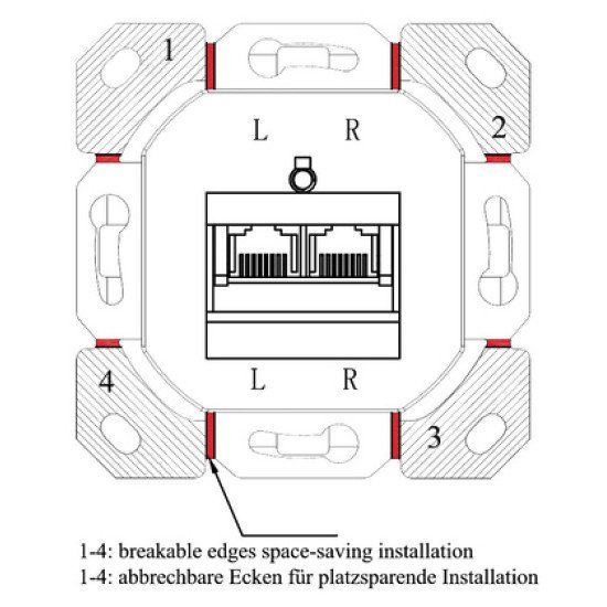 Goobay Επιτοίχια Πρίζα Cat 6A 68572, 2X Rj45, 80X80Mm, Λευκή Goobay Επιτοίχια Πρίζα Cat 6A 68572, 2X Rj45, 80X80Mm, Λευκή
