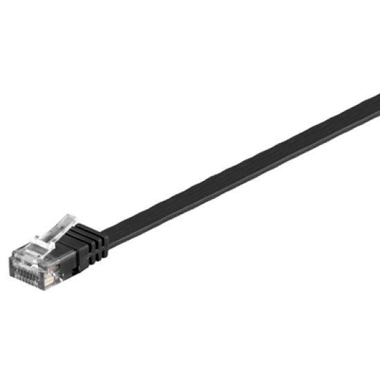 Goobay Καλώδιο U/Ftp Cat6 95387, Flat, Awg 32/7, Copper, 5M, Μαύρο Goobay Καλώδιο U/Ftp Cat6 95387, Flat, Awg 32/7, Copper, 5M, Μαύρο