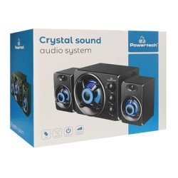 POWERTECH ηχεία Crystal sound PT-841, 2.1, 5W + 2x 3W, 3.5mm, μαύρα