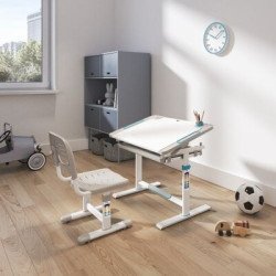 Brateck Σετ Παιδικό Γραφείο Και Καρέκλα B301, Ρυθμιζόμενο, Γκρι Brateck Σετ Παιδικό Γραφείο Και Καρέκλα B301, Ρυθμιζόμενο, Γκρι