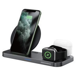 ROCKROSE ασύρματος φορτιστής Airwave Max 3in1, 15W, μαύρος