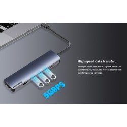 Rockrose Docking Station & Hub Infinity 08, Usb-C, 8-Ports