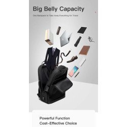 Golden Wolf Τσάντα Πλάτης Gb00397-Bk Με Θήκη Laptop 15.6", Usb, Μαύρη