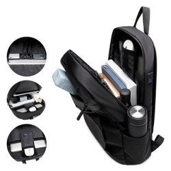 Golden Wolf Τσάντα Πλάτης Gb00400-Bk, Με Θήκη Laptop 15.6", Μαύρη