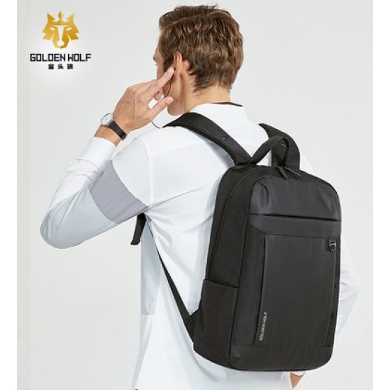Golden Wolf Τσάντα Πλάτης Gb00400-Bk, Με Θήκη Laptop 15.6", Μαύρη Golden Wolf Τσάντα Πλάτης Gb00400-Bk, Με Θήκη Laptop 15.6", Μαύρη