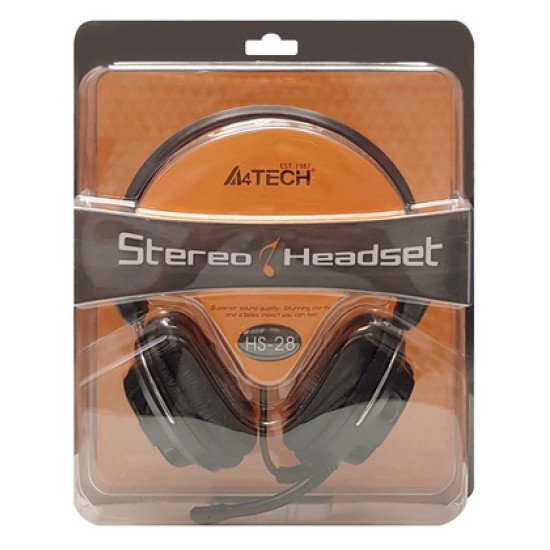 A4Tech Headset Hs-28, 3.5Mm, 40Mm Ακουστικά, Stereo, Μαύρα