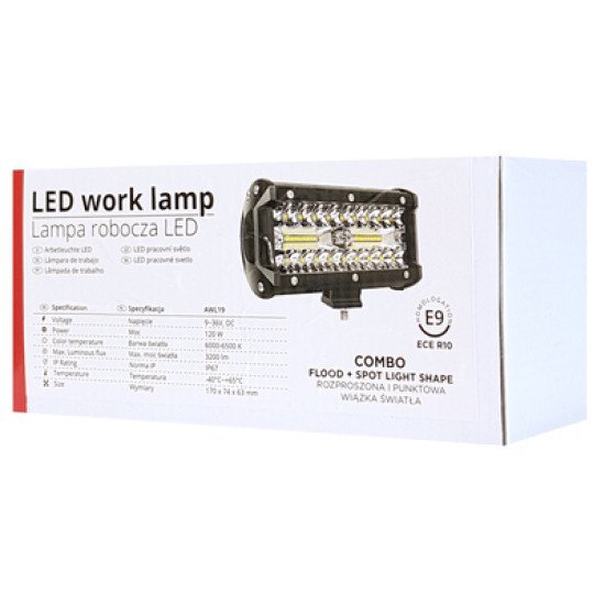 Amio Led Προβολέας Οχημάτων Awl19, Combo 9-36V, 74X63Mm, Μαύρος