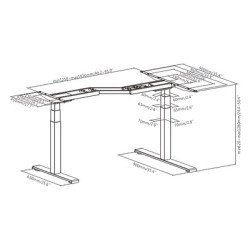 BRATECK ηλεκτρική γωνιακή βάση γραφείου M07-23DZL, μαύρη BRATECK ηλεκτρική γωνιακή βάση γραφείου M07-23DZL, μαύρη