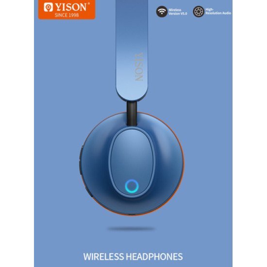 Yison Headphones Hanker H3, Wireless & Wired, Bt 5.0, 40Mm, Μπλε