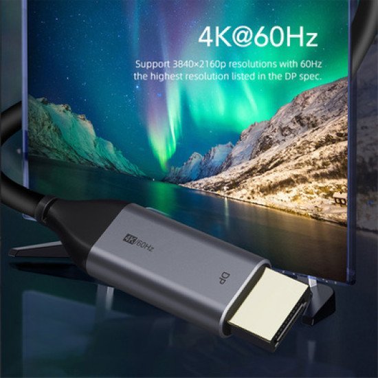 CABLETIME καλώδιο USB-C σε DisPlayPort C160, 4k/60hz, 1.8m, μαύρο CABLETIME καλώδιο USB-C σε DisPlayPort C160, 4k/60hz, 1.8m, μαύρο