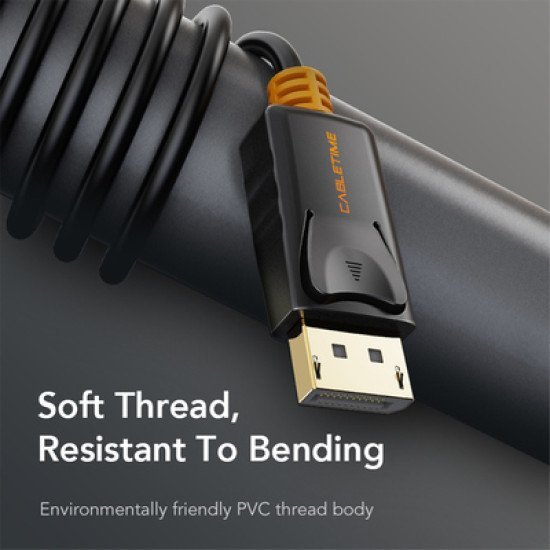 Cabletime Καλώδιο Displayport Av585, 1.2V, 4K/60Hz, 1.8M, Μαύρο Cabletime Καλώδιο Displayport Av585, 1.2V, 4K/60Hz, 1.8M, Μαύρο