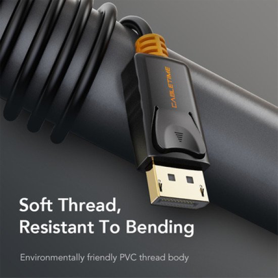 Cabletime Καλώδιο Displayport Av585, 1.2V, 4K/60Hz, 3M, Μαύρο Cabletime Καλώδιο Displayport Av585, 1.2V, 4K/60Hz, 3M, Μαύρο