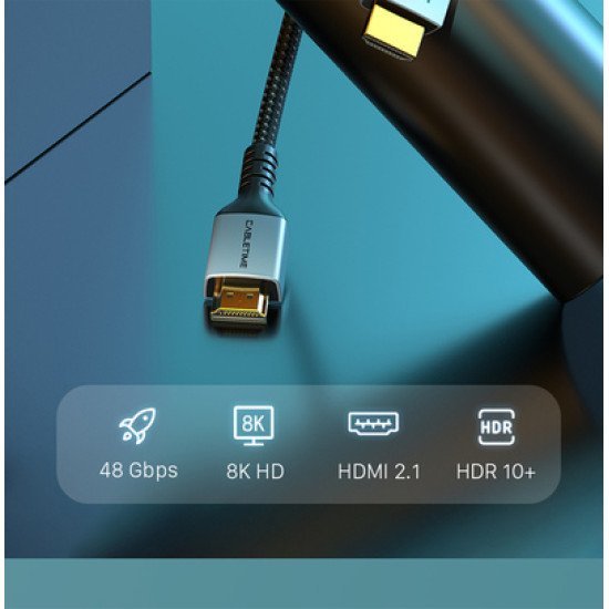 Cabletime Καλώδιο Hdmi 2.1 Hm8K, 28Awg, 8K/60Hz, 1M, Μαύρο Cabletime Καλώδιο Hdmi 2.1 Hm8K, 28Awg, 8K/60Hz, 1M, Μαύρο