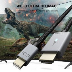 Cabletime Καλώδιο Mini Displayport Σε Hdmi Av588, Με Led 4K, 1.8M, Μαύρο